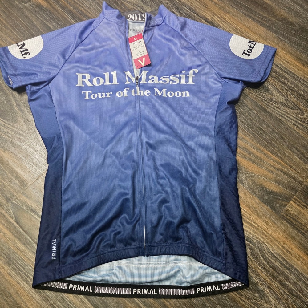 Primal Wear Roll Massif Tour of the Moon 2019 Cycling Jersey‎ Blue Womens XL NWT